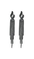 Flowering Girl Women Dunya Black Rhinestone Tassel Earrings
