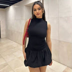 Backless Bubble Mini Dress