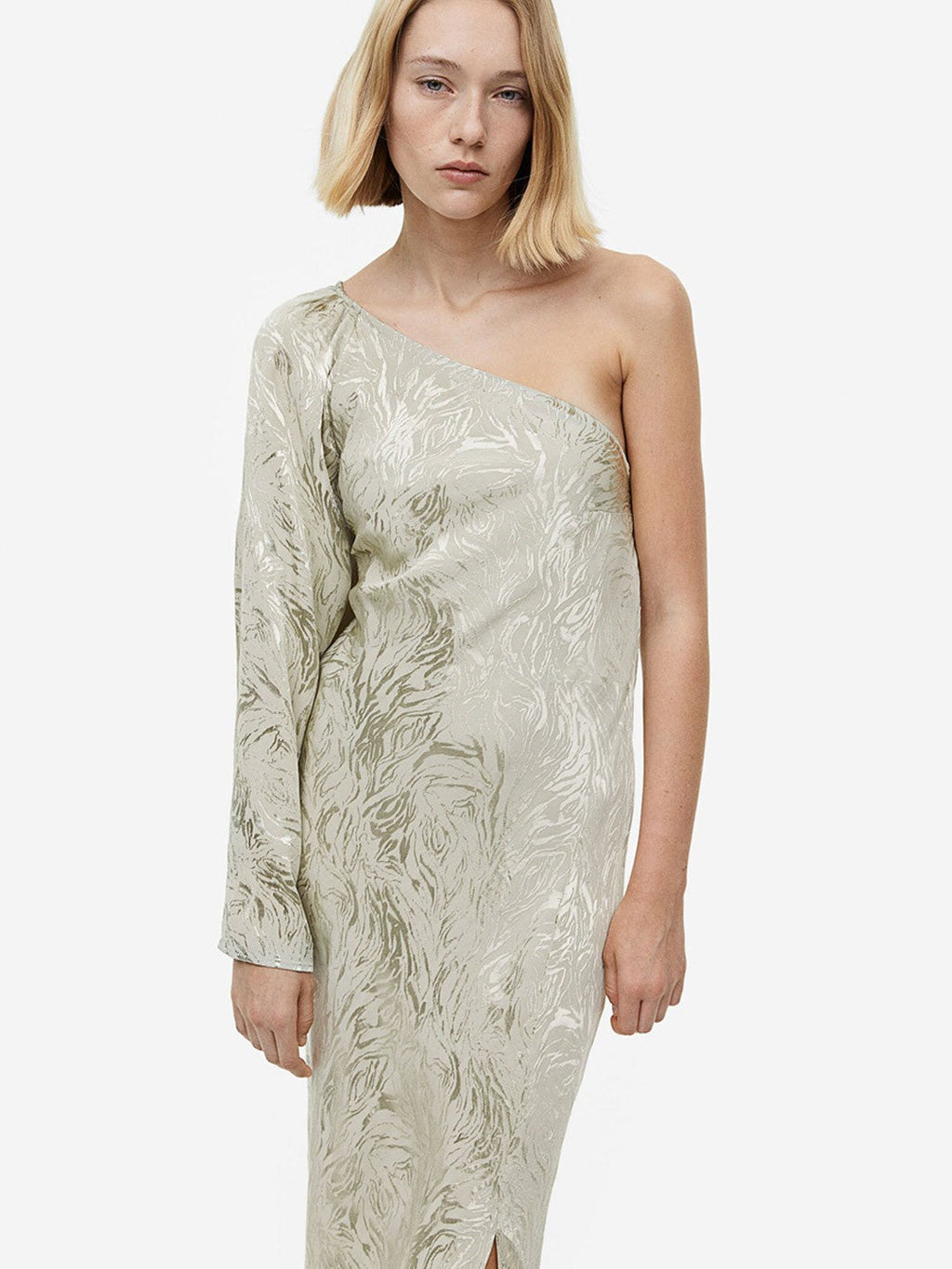 Flowering Girl Women Jacquard-Weave One-Shoulder Dress