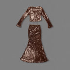 Flowering Girl Women Aubelin Sequin Two Piece Set - Brown