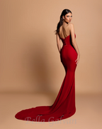 Flowering Girl Women bow embellished strapless maxi dress in red