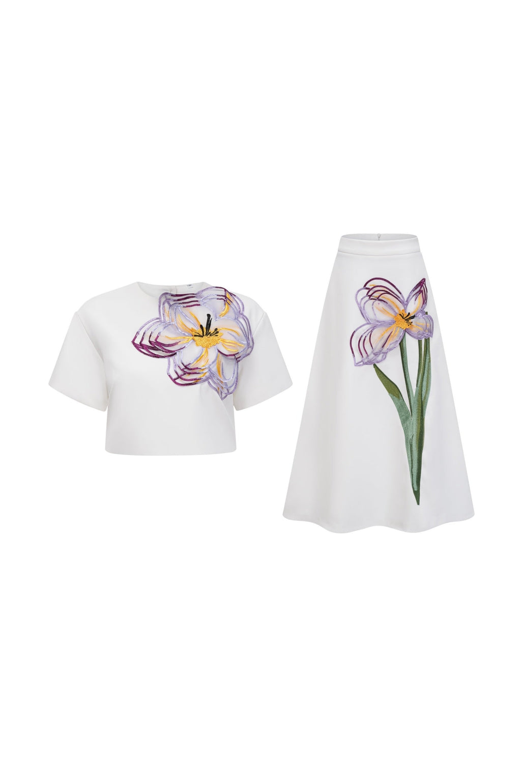 Flower Print set in white