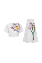 Flower Print set in white