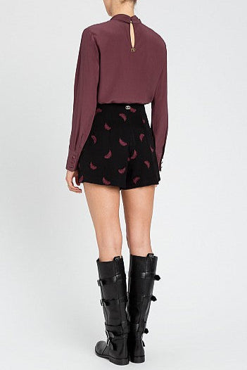 Flowering Girl Women Shirt Twinset In Burgundy