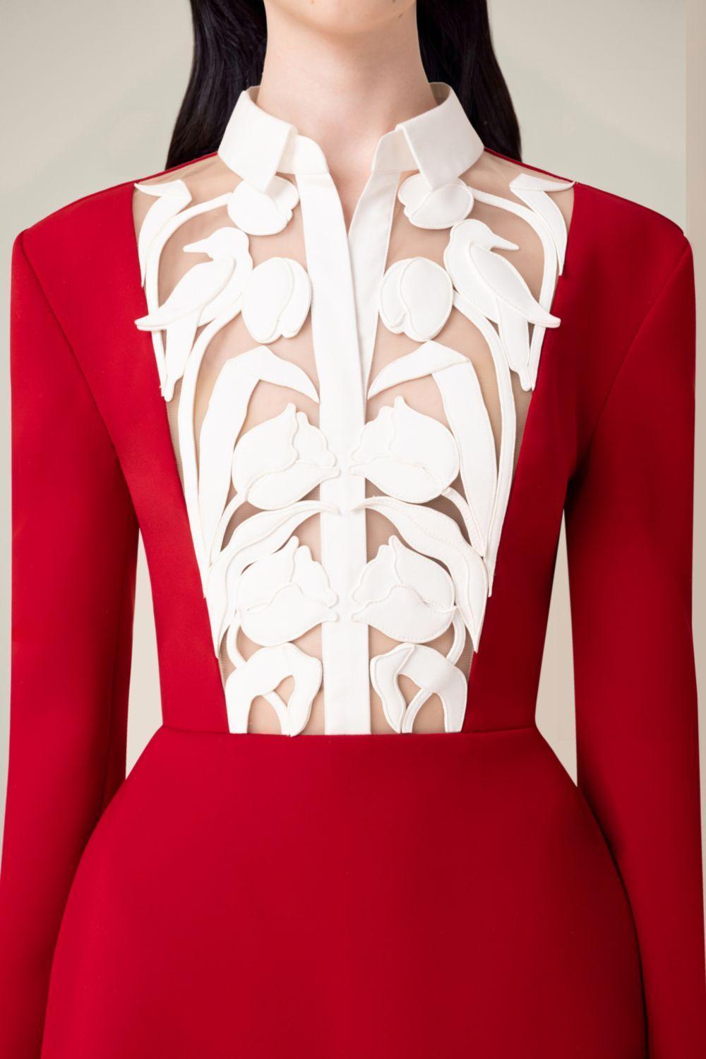 Flowering Girl Women hollow a-line mini Dress in red