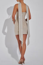 sheila Scarf - Silver/Nude