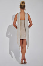 sheila Scarf - Silver/Nude