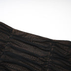 Flowering Girl Women Gwenonwy black ruched mesh top & skirt matching set