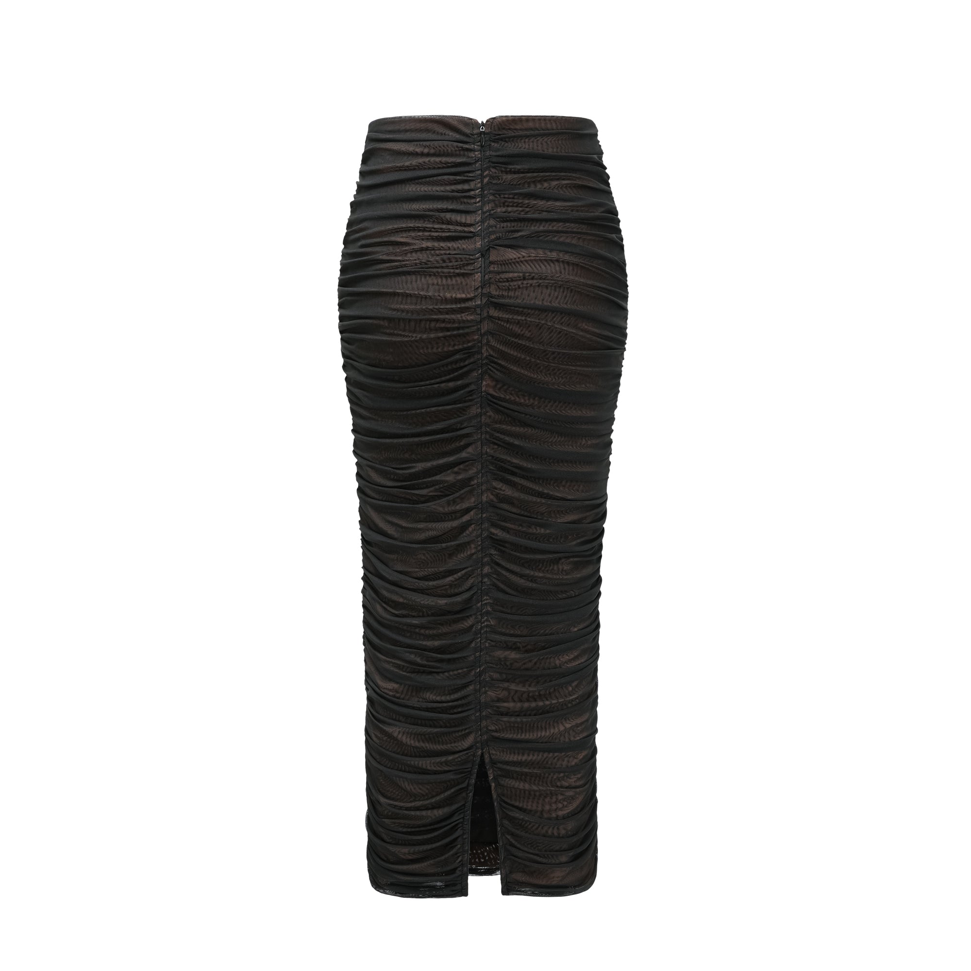 Flowering Girl Women Gwenonwy black ruched mesh top & skirt matching set