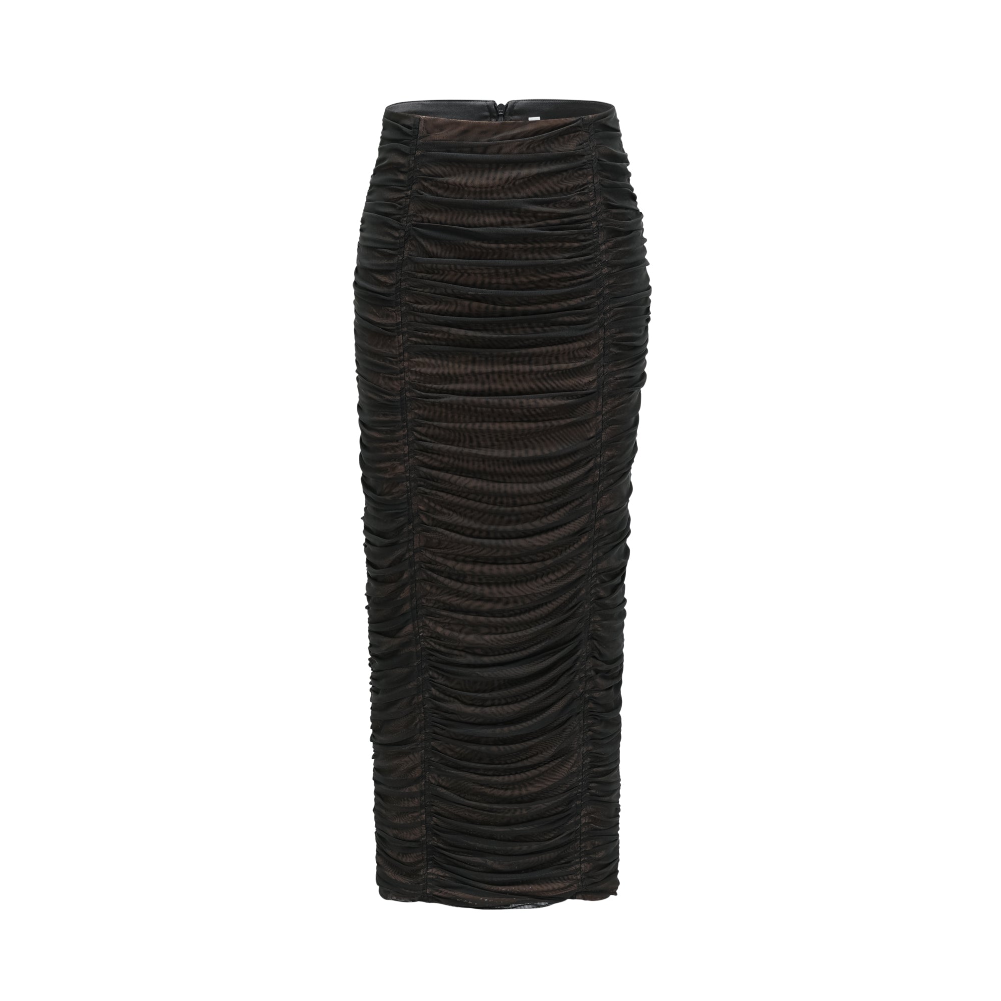 Flowering Girl Women Gwenonwy black ruched mesh top & skirt matching set
