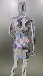 Flowering Girl Women STRAPLESS FLORAL SEQUIN DRESS