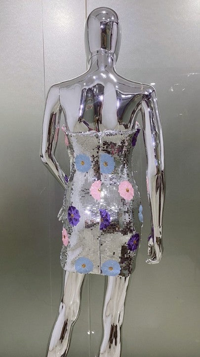 Flowering Girl Women STRAPLESS FLORAL SEQUIN DRESS