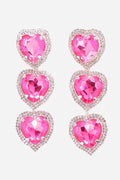 Flowering Girl Women Heart Shaped Exaggerated Drop Earrings