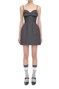 Flowering Girl Women Arabela Bow-Embellished Mini Dress In Grey