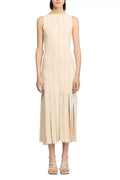 Marjorie Fringed Knit Maxi Dress In Ecru