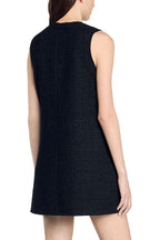 Valerie Sleeveless Tweed Mini Dress In Black