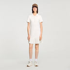 Penny White Mini Knit Dress With Polo Neck