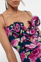 Flowering Girl Women Denise Floral Ruched Mini Dress In Purple
