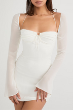 Flowering Girl Women Apricot Crystal Satin Lace Cutout Midi Dress