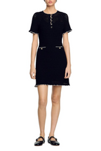 Flowering Girl Women Simona Hollow Knit Mini Dress In Black