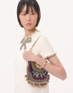 Jocelyn Rhinestone Embroidered Crepe Mini Dress In Ivory