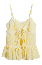 Front Multi-Tie Lace Trim Tiered Cami Top