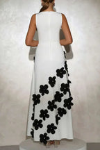 Flowering Girl Women Marcia 3D Flower A-Line Maxi Dress In White