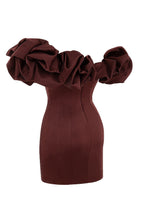 Flowering Girl Women Burgundy Satin Ruffle Strapless Mini Dress