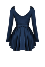 plunge v-neck mini dress in navy