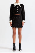 Marjorie Velvet Jewel Co-Ord - Black
