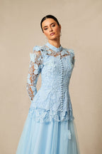 Elizabeth Butterfly Embroidered Lace Maxi Dress