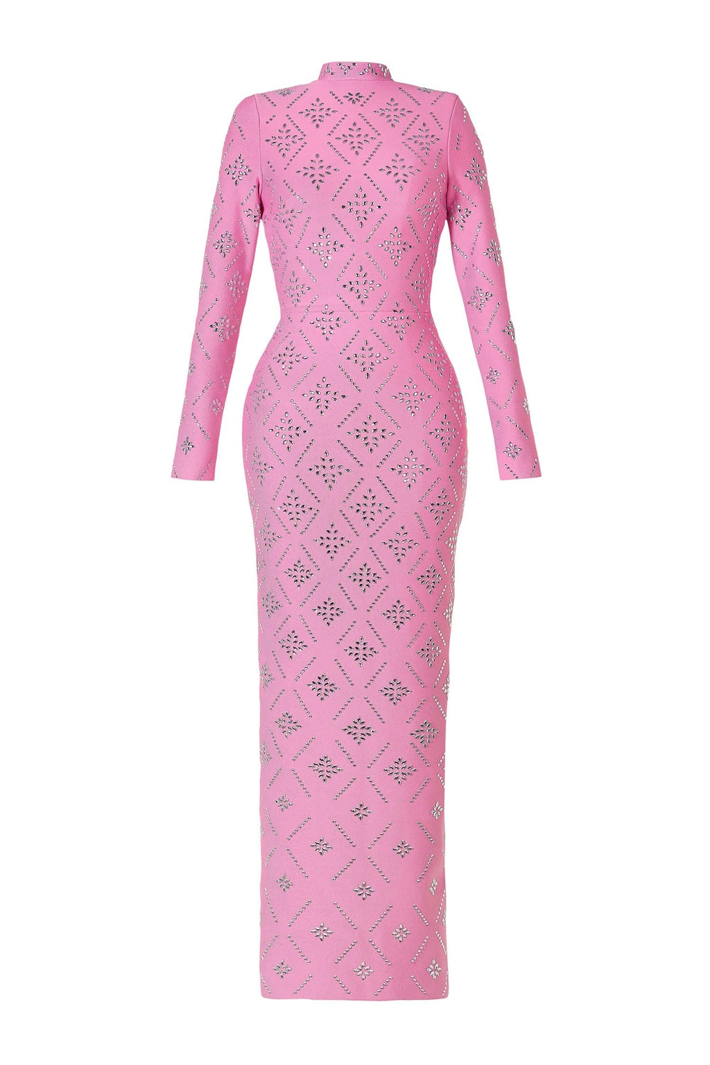 Katherine Pink Straight Cut Diamond Maxi Dress