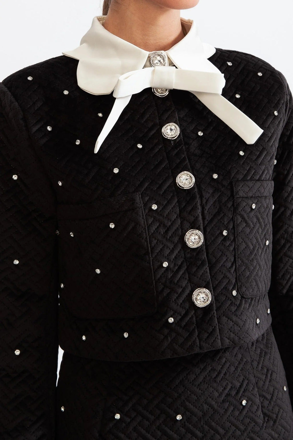 Marjorie Velvet Jewel Co-Ord - Black