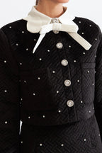 Marjorie Velvet Jewel Co-Ord - Black