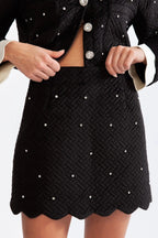 marjorie Velvet jewel co-ord - Black