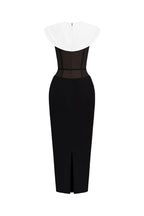 Flowering Girl Women Bernice Black Sleeveless Midi Dress With White Cape
