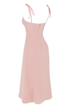 Flowering Girl Women Blush Slit Midi Sun Dress