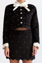 marjorie Velvet jewel co-ord - Black