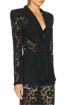 Flowering Girl Women Elvira v-Neck Lace Blazer Set In Black