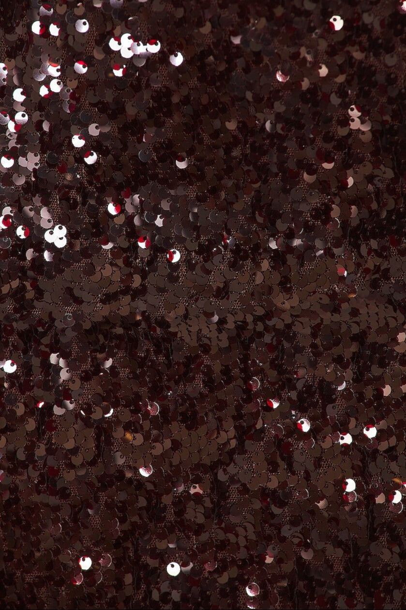Strapless Sequin Mini Dress In Burgundy