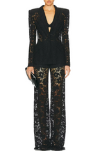 Flowering Girl Women Elvira v-Neck Lace Blazer Set In Black