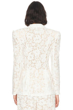 Flowering Girl Women Elvira v-Neck Lace Blazer Set In White
