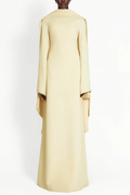 Flowering Girl Women murray Yellow Pearl Trim Shawl Detail Maxi Dress