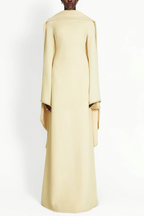 Flowering Girl Women murray Yellow Pearl Trim Shawl Detail Maxi Dress