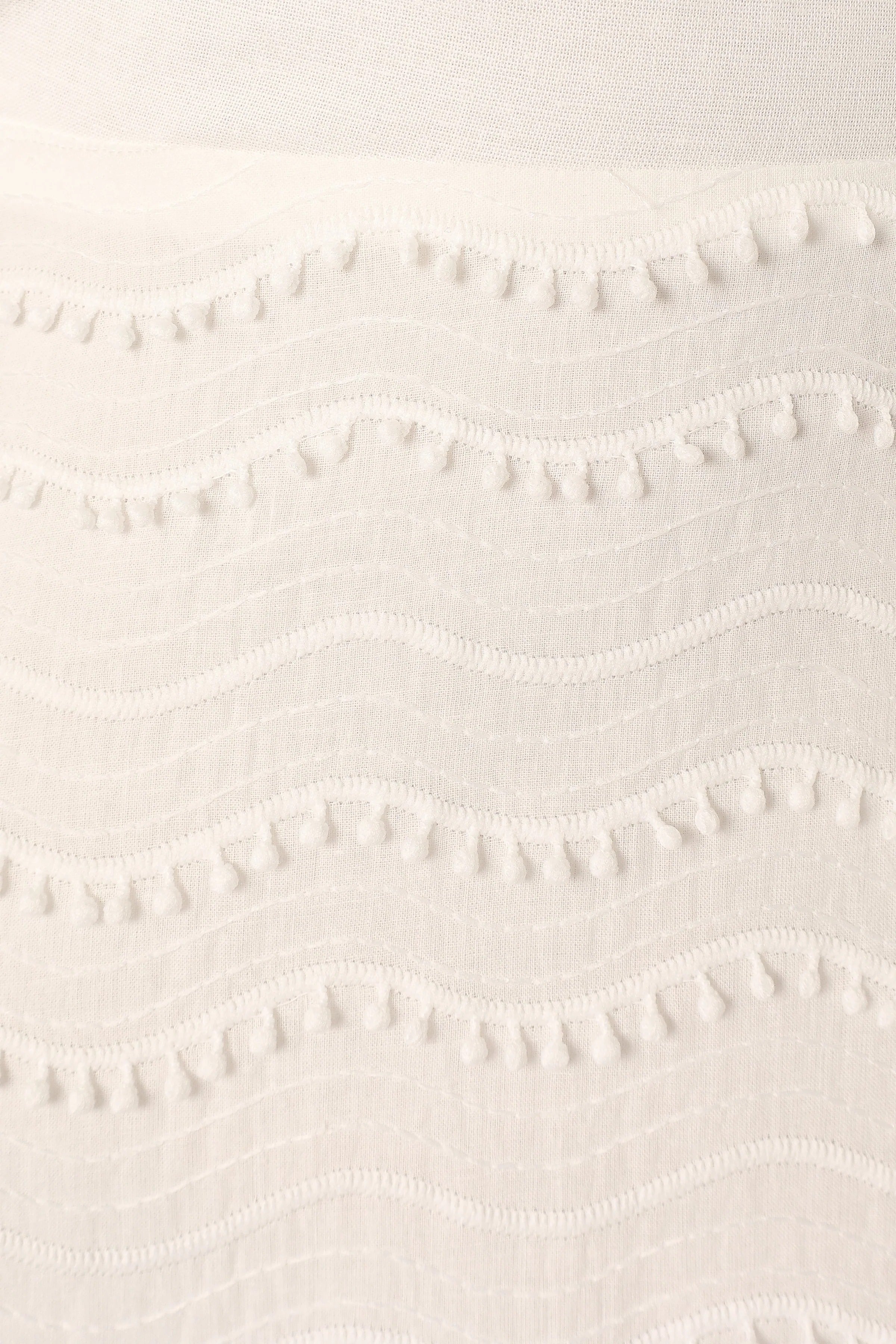 Pom Pom Trim Back Bow Midi Sundress