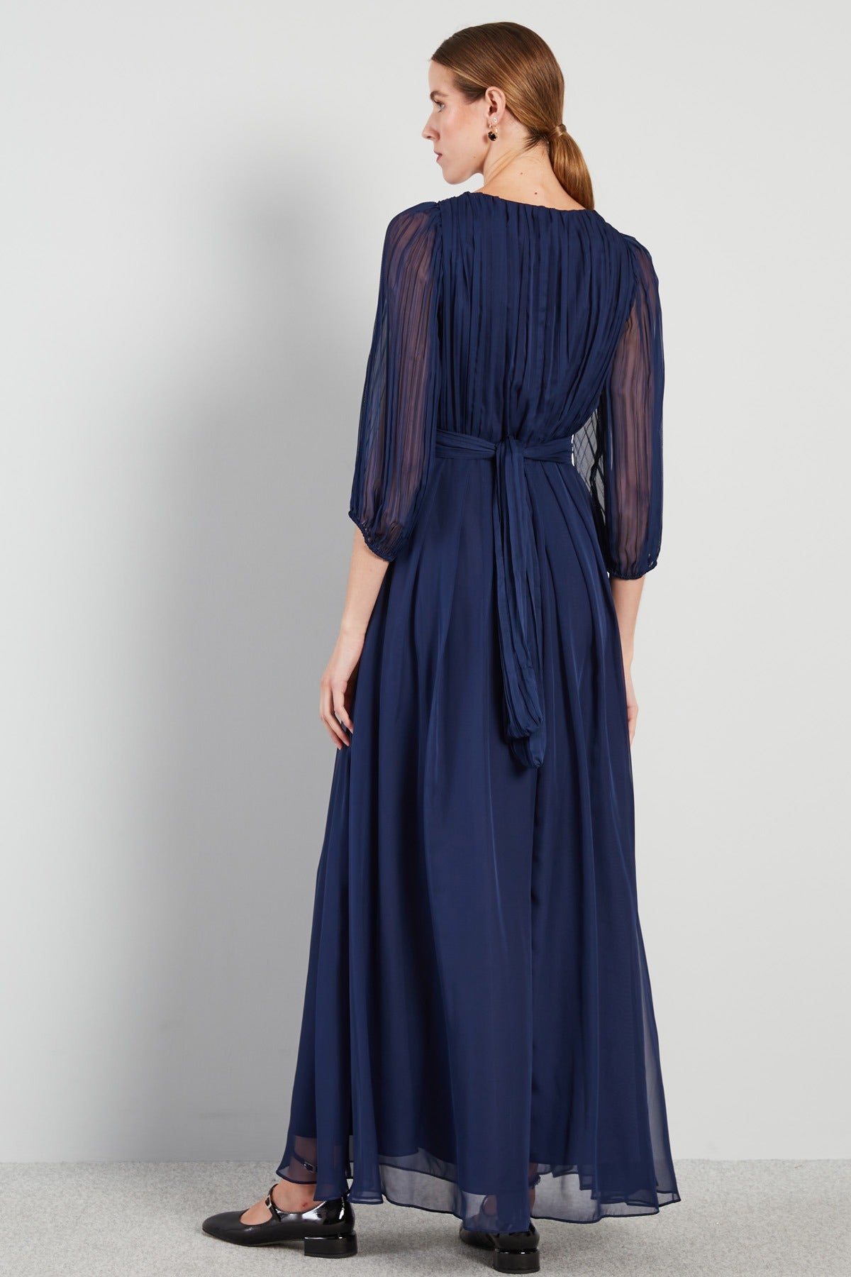 Flowering Girl Women Long chiffon V-Neck dress