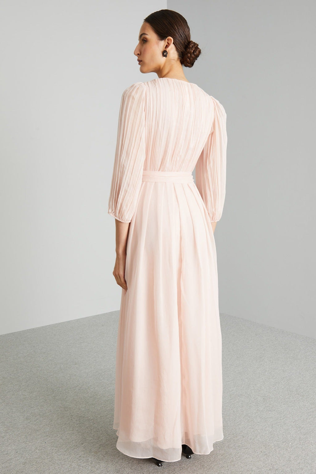 Flowering Girl Women Long chiffon V-Neck dress