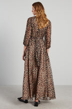 Long Chiffon V-Neck Dress