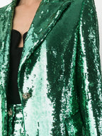 florence sequin-embellished blazer in green