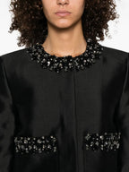 Michaelia Rhinestones Embellished Jacket In Black